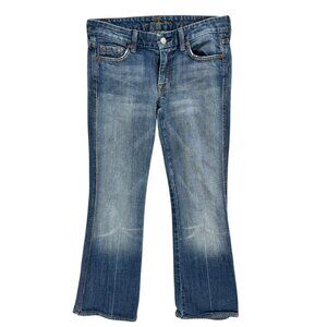 7 For All Mankind Bootcut Flare A Pocket Jeans Womens Blue Low Rise Denim Sz 27